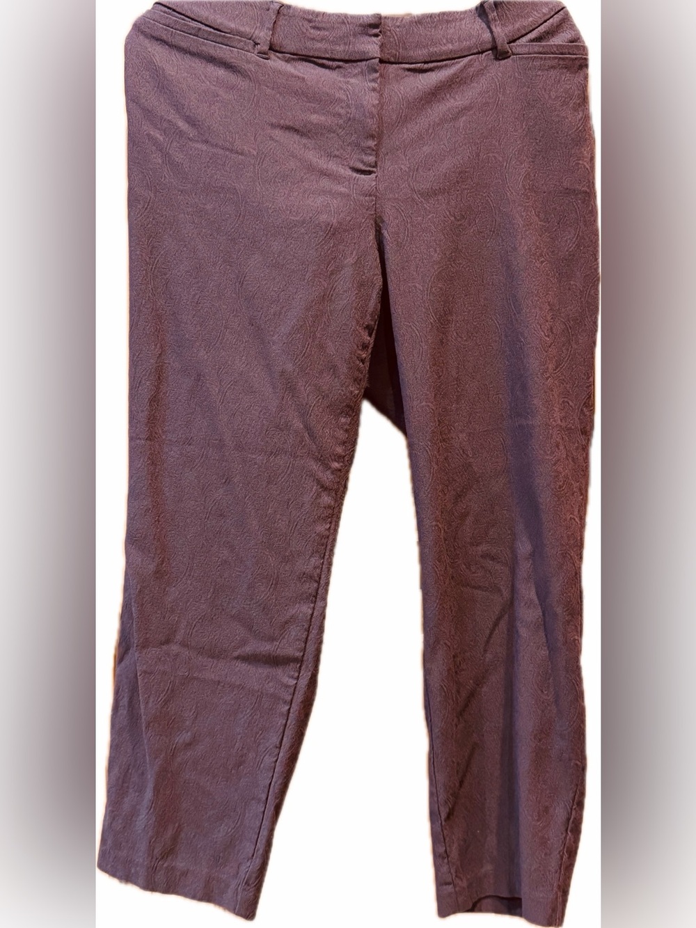 Lane Bryant Purple Paisley Straight Leg Dress Slacks Career Pants, size 18